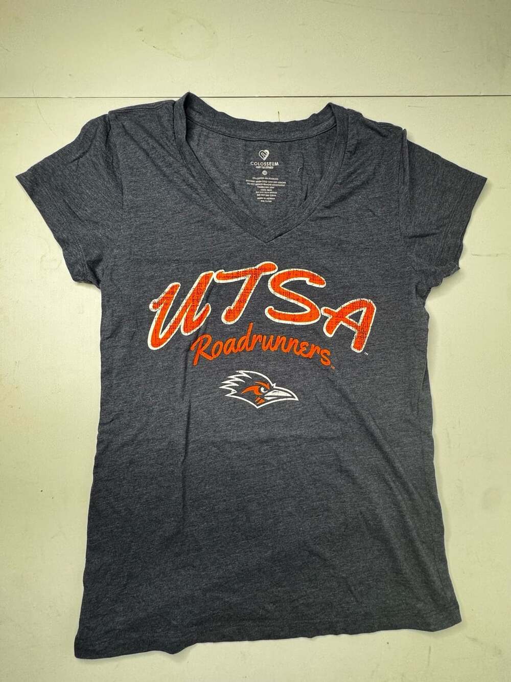 Colosseum UTSA Roadrunners V-Neck T-Shirt Size M Gray Cotton Blend NCAA